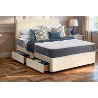 Cream Divan Bed & Memory Foam Mattress - 6 Sizes & 3 Fabric Options!
