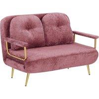 PRICE DROP! Modern Boucle Fabric 2-Seater Foldable Sofa Bed with Pillows - Space-Saving Guest Bed