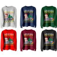 Unisex Black Cotton Blend Chunky Knit 'What A Sad Little Christmas Jumper' - Unisex, 6 Sizes, 6 Colours