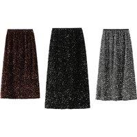 Womens Yellow Sequin Maxi Skirt - Glamorous Summer Style