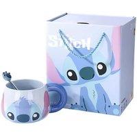 Lilo & Stitch-Inspired Ceramic Cup With Matching Spoon - Blue Or Pink
