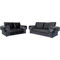 Verona Black Crushed Velvet Sofa Set - 5 Options