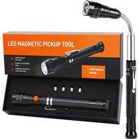 360 Rotating Telescoping Led Magnetic Pickup Tool - Black