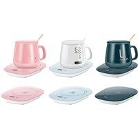 Freestanding Heated Mug Warmer Set - Energy Efficient, Smart Sensor, Compact Design - Pink, Green or Blue Finish