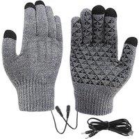 Usb Heated Touchscreen-Friendly Gloves - Black Or Grey
