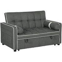 Linen-Look 2-Seater Reclining Sofa Bed - Modern Fabric, Adjustable, Space-Saving