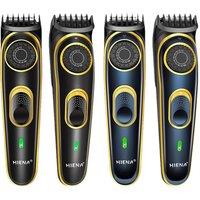 Cordless Titanium Hair Trimmer - Professional Precision Grooming, Rechargeable, Low Noise, Black or Blue