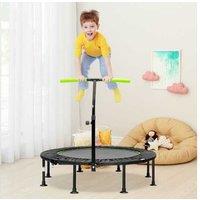 Dynamic 110 CM Mini Trampoline with Adjustable Handrail - Kids' Indoor/Outdoor Fitness Toy (Ages 6+)