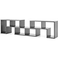 3-Piece Modular TV Stand - Black Engineered Wood, Convertible Storage, Modern Living Room Furniture