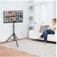 Metal Height Adjustable TV Stand - Contemporary, Portable, Space-Saving