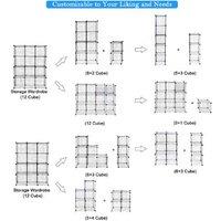 Modular Metal Storage Shelves - 12-Cube Stackable Organiser, Heavy-Duty, Black, Versatile Design