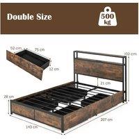 Elegant Double Size Led Bed Frame & Base