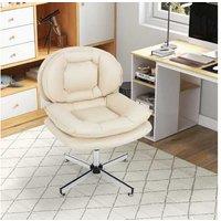 Ergonomic Armless Office Chair - Adjustable Height, Leathaire Fabric, 150kg Capacity