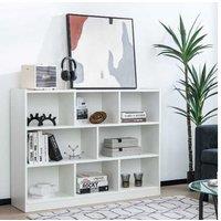 Elegant Wooden Cube Modular Bookcase - 8-Cube Minimalist Storage, Sturdy MDF, White Finish
