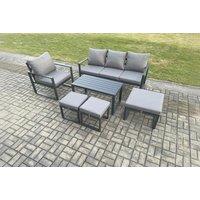 Aluminium 7-Seater Garden Sofa Set with Coffee Table
