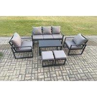 7-Seater Aluminium Outdoor Sofa Set with Coffee Table