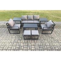 Modern Aluminium 7-Seater Outdoor Sofa Set - Weather-Resistant Garden Lounge