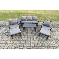 Modern Aluminium Garden Sofa Set - Weather-Resistant, 6-Seater with Coffee Table