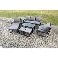 Modern Aluminium Outdoor Sofa Set with Coffee Table & Footstools