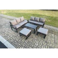 Aluminium Outdoor Sofa Set with Coffee Table & Footstools
