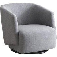 Emily Upholstered Grey Linen Swivel Armchair