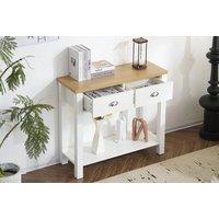 Sideboard Table With 2 Drawers & Optional Straw Baskets - 2 Colours