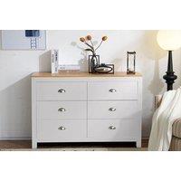 Heritage 6-Drawer Chest - Durable PB & Melamine, Modern Classic Bedroom Storage