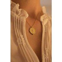 Elk & Bloom Luxurious 18K Gold Aztec Coin Medallion Necklace - Gift Box Option!