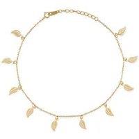 Elk & Bloom Elegant 14k Gold Leaf Anklet - Gift Box Option