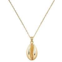 Elk & Bloom Exquisite 14K Gold-Plated Cowrie Shell Clam Necklace - Gift Box Option!