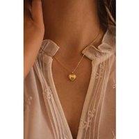 Elk & Bloom Charming 18K Gold Heart Love Necklace - Gift Box Option!