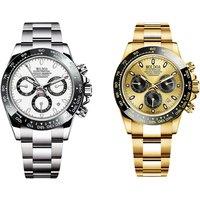Men'S Stainless Steel Waterproof Luxe Watch - Gold Or Silver