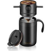 16oz Portable Coffee Maker Set - Stainless Steel, All-in-One Travel Mug for Hot & Cold Drinks