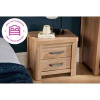 Huntingdon Contemporary MDF 2-Drawer Bedside Table - Ample Storage, Durable Build