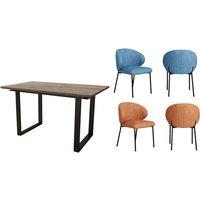 Extending Dining Table With 6 Velvet Chairs - 2 Options & 2 Colours
