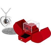 Preserved Rose & 'I Love You' Necklace Gift Set