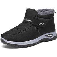 Unisex Black Non-Slip Fleece-Lined Winter Boots For Men Or Women - Cosy And Secure