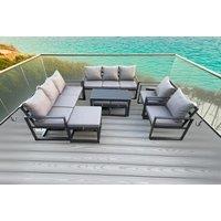 Luxury Aluminium 11-Seater Patio Sofa Set with Coffee Table - Modern Garden Furniture