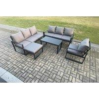 Aluminium 8-Seater Outdoor Sofa Set with Coffee Table - Weather-Resistant Modern Garden Furniture