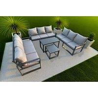 Modern Aluminium 9-Seater Lounge Sofa Set with Coffee Table