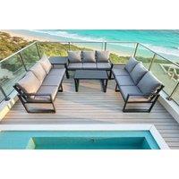 Aluminium Outdoor Sofa Set - Weather-Resistant Modern 9-Seater Lounge