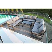 Aluminium 9-Seater Outdoor Sofa Set - Modern Weather-Resistant Lounge with Coffee & Side Tables
