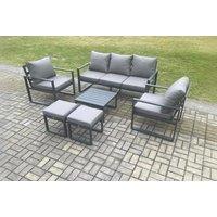 Aluminium 7-Seater Outdoor Garden Sofa Set with Coffee Table - Modern, Weather-Resistant Patio Lounge
