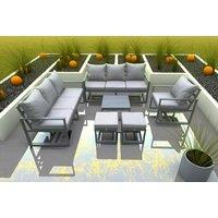 Modern Aluminium 7-Seater Outdoor Sofa Set - Weather-Resistant Garden Lounge