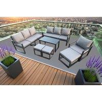 Aluminium 10-Seater Outdoor Sofa Set - Modern Weather-Resistant Lounge
