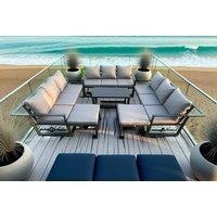Luxury Aluminium Garden Sofa Set - Weather-Resistant, 8-Seater Modern Outdoor Lounge