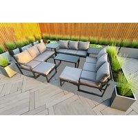 Modern Aluminium 9+ Seater Sofa Set with Coffee & Side Tables