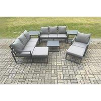Aluminium 9-Seater Weather-Resistant Outdoor Sofa Set with Coffee Table