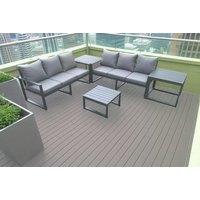 Aluminium 6-Seater Outdoor Sofa Set - Weather-Resistant, Modern Patio Lounge