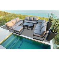 Aluminium Outdoor Sofa Set with Coffee Table & Footstools